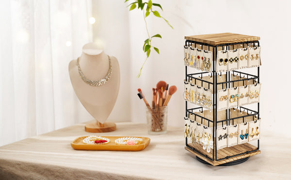 360 Rotating Earring Rack Display Holder Organizer Stand for Selling