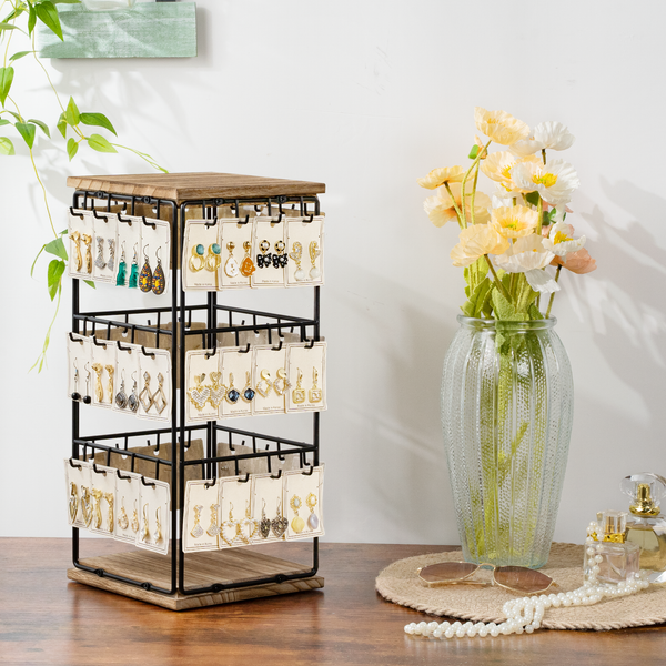 Wood Base Earring Organizer