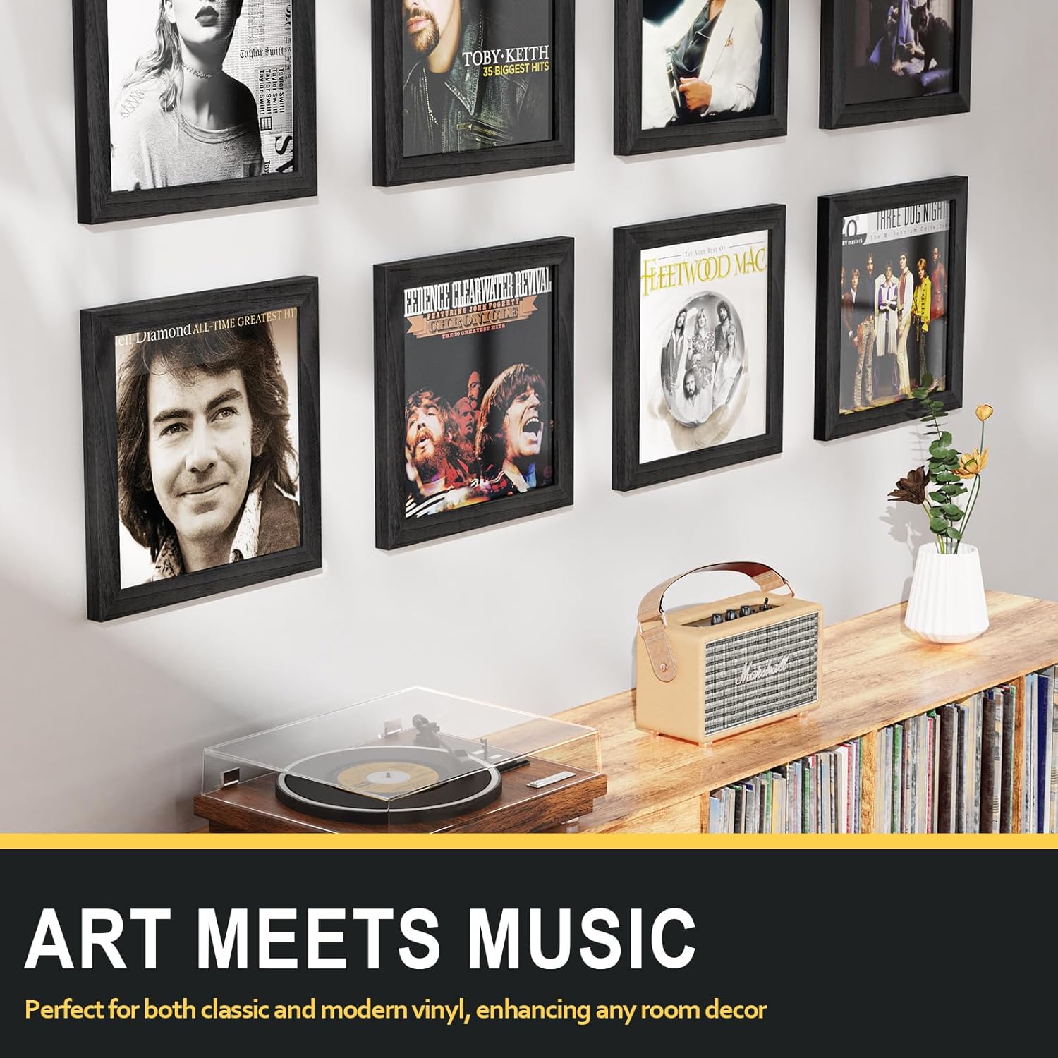 Led Record Frame Vinyl Record Frame, 3-Pack Album Frames for Vinyl Records Display, Rec ...