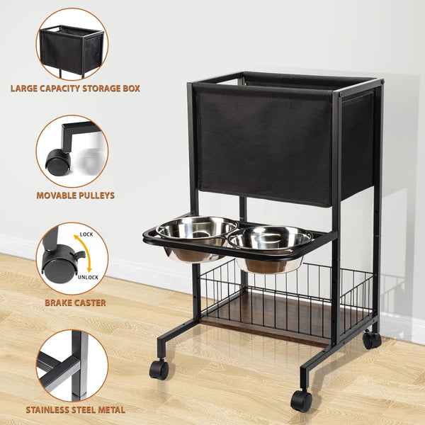 Dog Organizer, Height Adjustable Pet Feeding Station