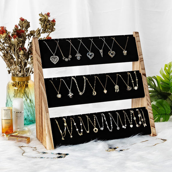 3 Tier Necklace Organizer Jewelry Organizer Stand with Velvet