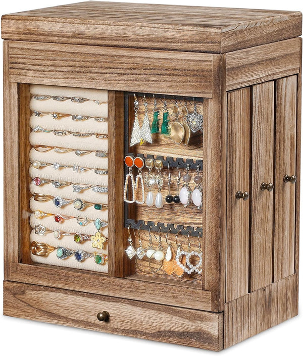 Women's Jewelry Box with Glass Window