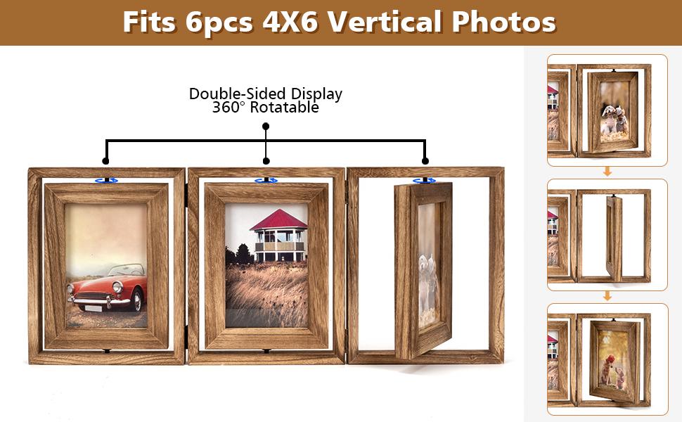 Double-Sided Display Rotatable Picture Frame