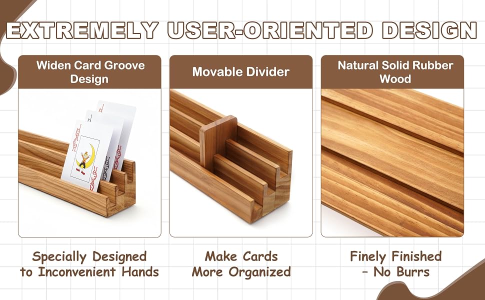 Playing Card Holder for Seniors Adults Kids Wooden Card Holders for Playing Cards Wood