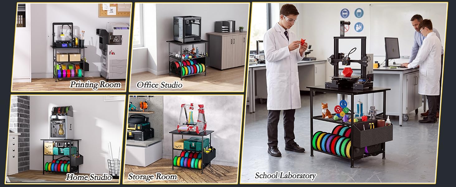 3-Tier 3D Printer Stand with Filament Rack & Tool Bag