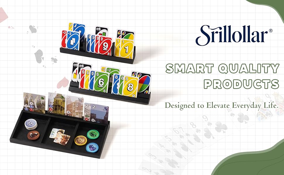 Playing Card Holder for Seniors Adults Kids Wooden Card Holders for Playing Cards Wood
