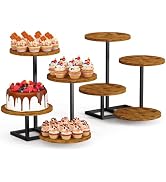 Emfogo 4 Tier Cupcake Tower Stand, Wood Round Dessert Table Display Set