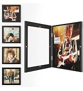 Emfogo 4 Pack Vinyl Record Frame for the Wall, Wall-Mounted Vinyl Record Display Frame