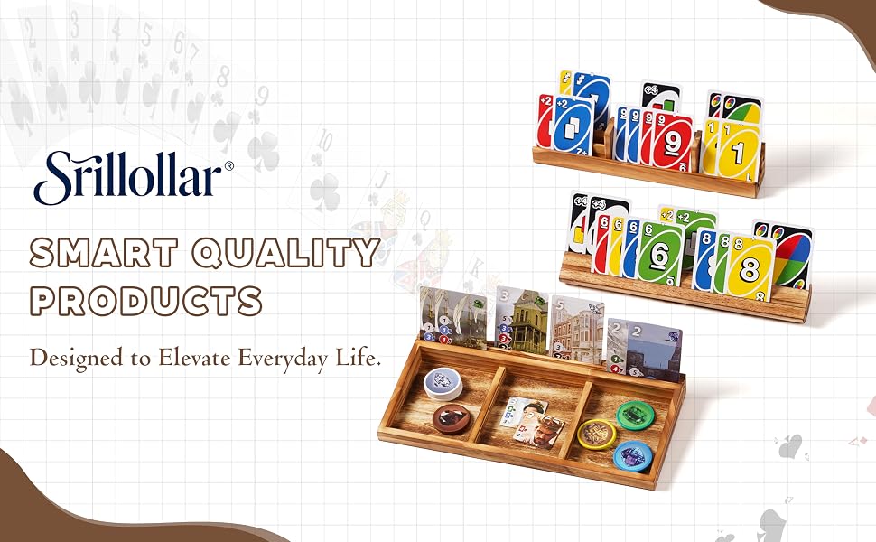 Playing Card Holder for Seniors Adults Kids Wooden Card Holders for Playing Cards Wood