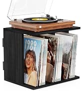 Emfogo Vinyl Record Storage, Vinyl Record Stand Wall Mount Up to 80-100 Albums