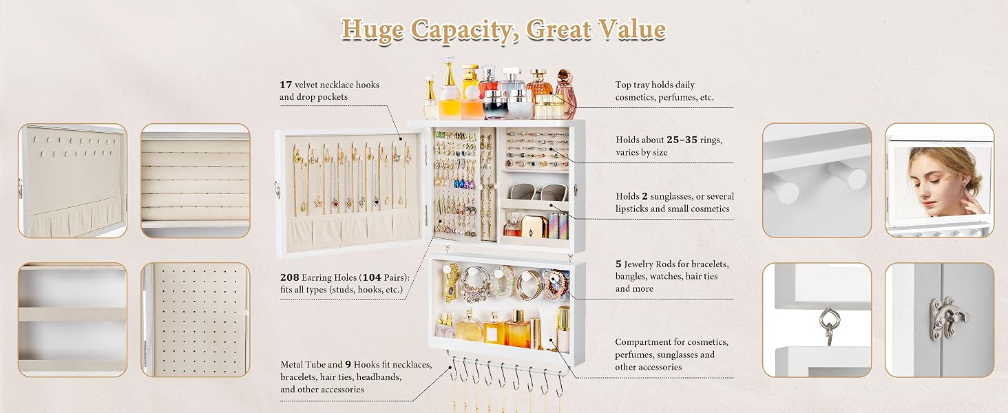 Wall Mounted Jewelry Organizer Box