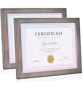 Emfogo Picture Frames 8.5 x 11 Certificate Frames Diploma Frame with Stand Rustic Wood Document