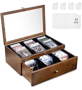 Emfogo Trading Card Storage Box, 70+ Graded Card Storage Box with Custom Drawer