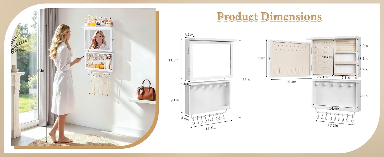 Wall Mounted Jewelry Organizer Box