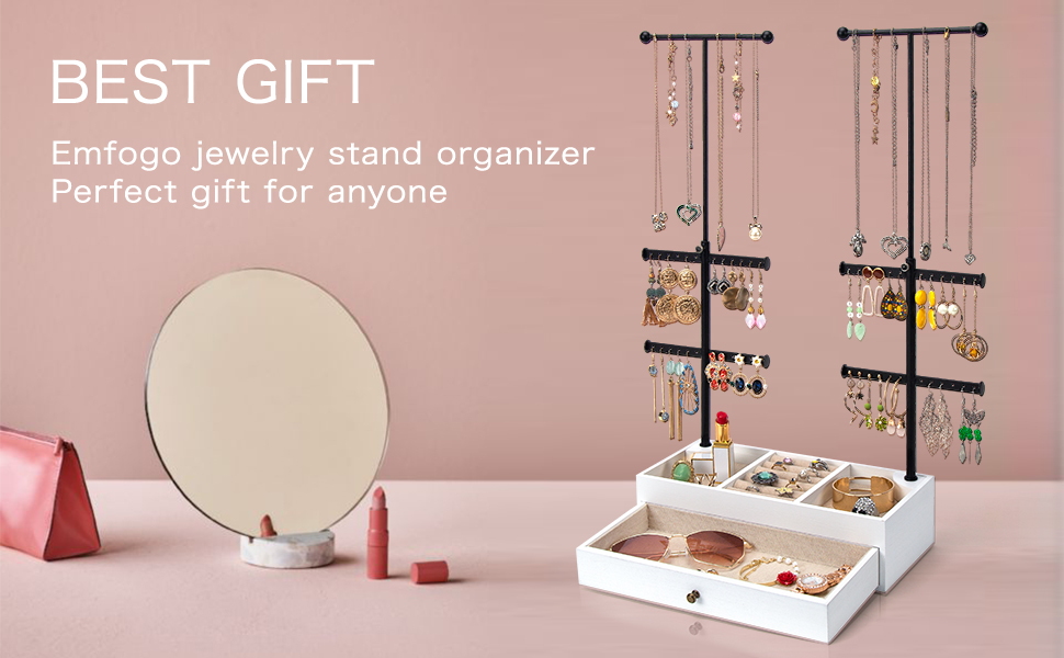 Emfogo Jewelry Organizer Tree Stand