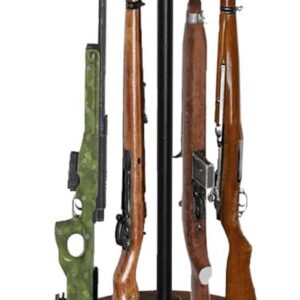 360° Rotating Indoor Gun Rack, Solid Wood Stand Holds 12 Rifles