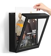 Emfogo Vinyl Record Frame for the wall, Wall-Mounted Vinyl Record Frame - Holds Up to 20 Albums