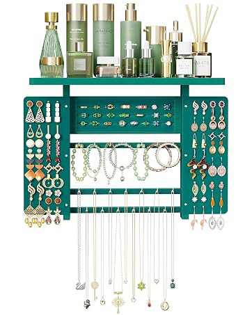 Wall-Mounted Hanging Jewelry Organizer, 5-in-1 Necklace & Earring Holder