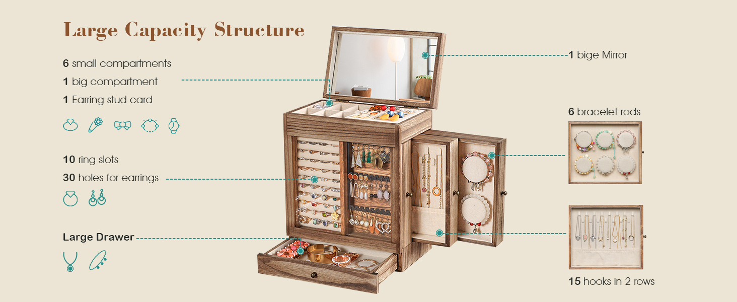 wood jewelry boxes for women