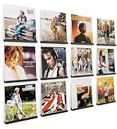 Emfogo Vinyl Record Shelf Wall Mount, 12 Pack Album Record Holder Wall