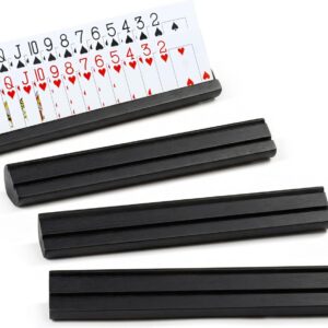 Arthritis-Friendly Wooden Playing Card Holders, 4-Piece Game Set
