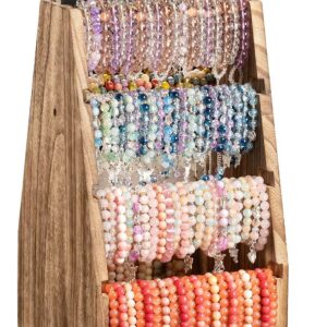 Double-Sided Rotating Bracelet Display Stand with Chalkboard, 8 Rods
