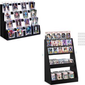 Solid-Base Trading Card Stand & Collector Storage Box Bundle