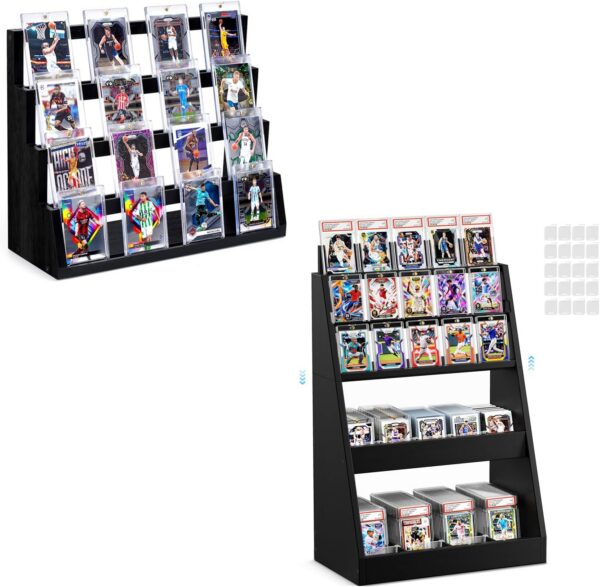 Solid-Base Trading Card Stand & Collector Storage Box Bundle