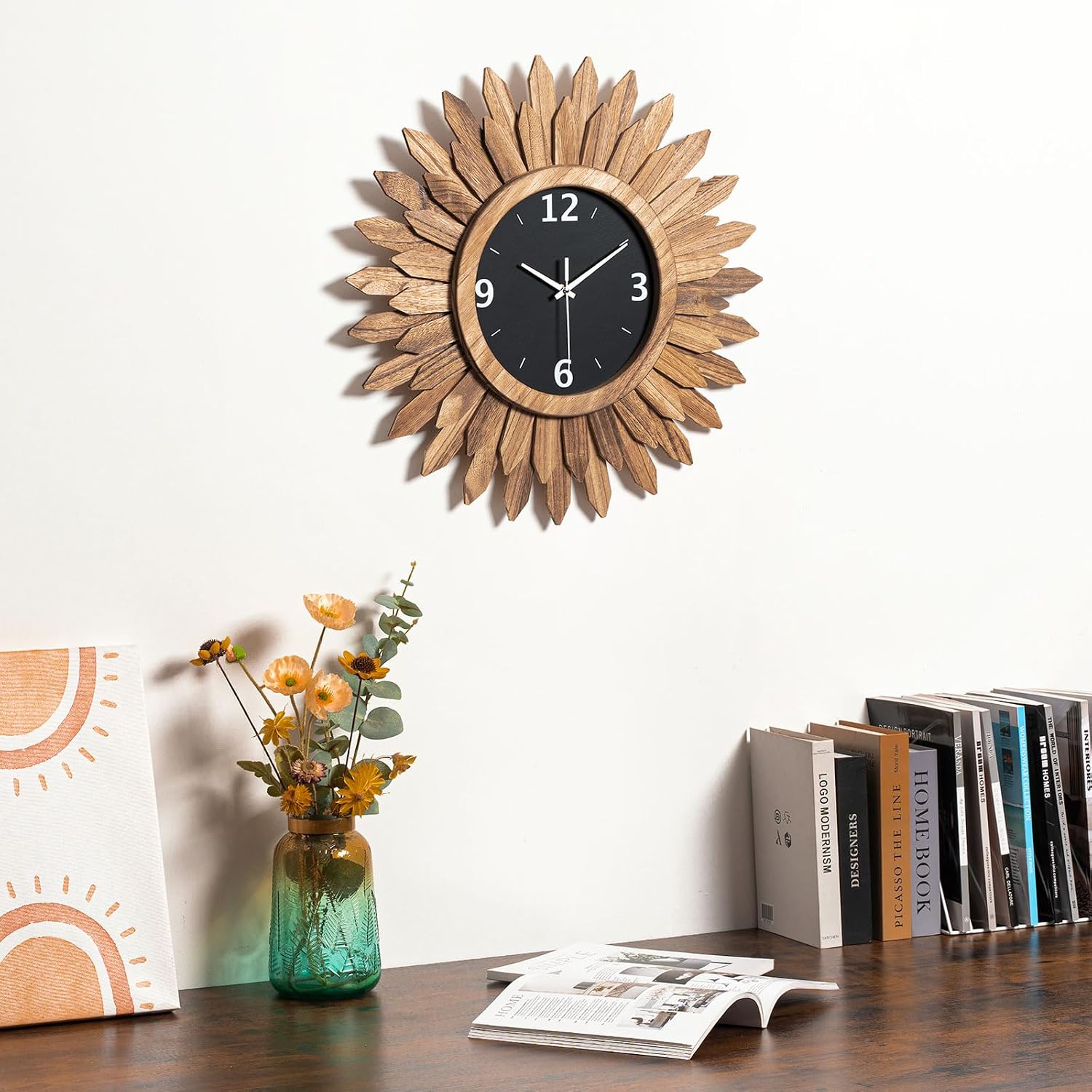 12 & 21 Inch Boho Wall Clocks Combo - Image 7