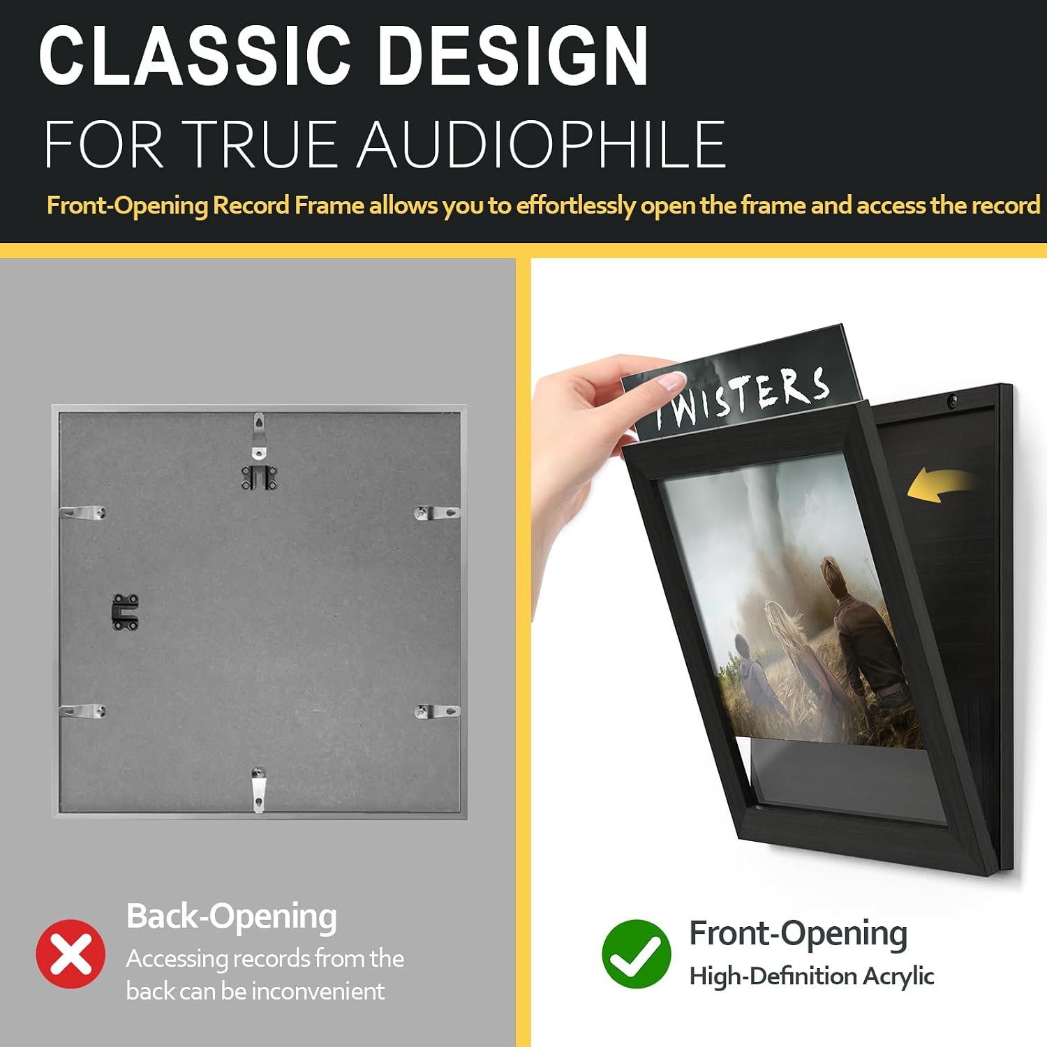Turntable Stand with Record Storage and LP Frame Set - Image 6