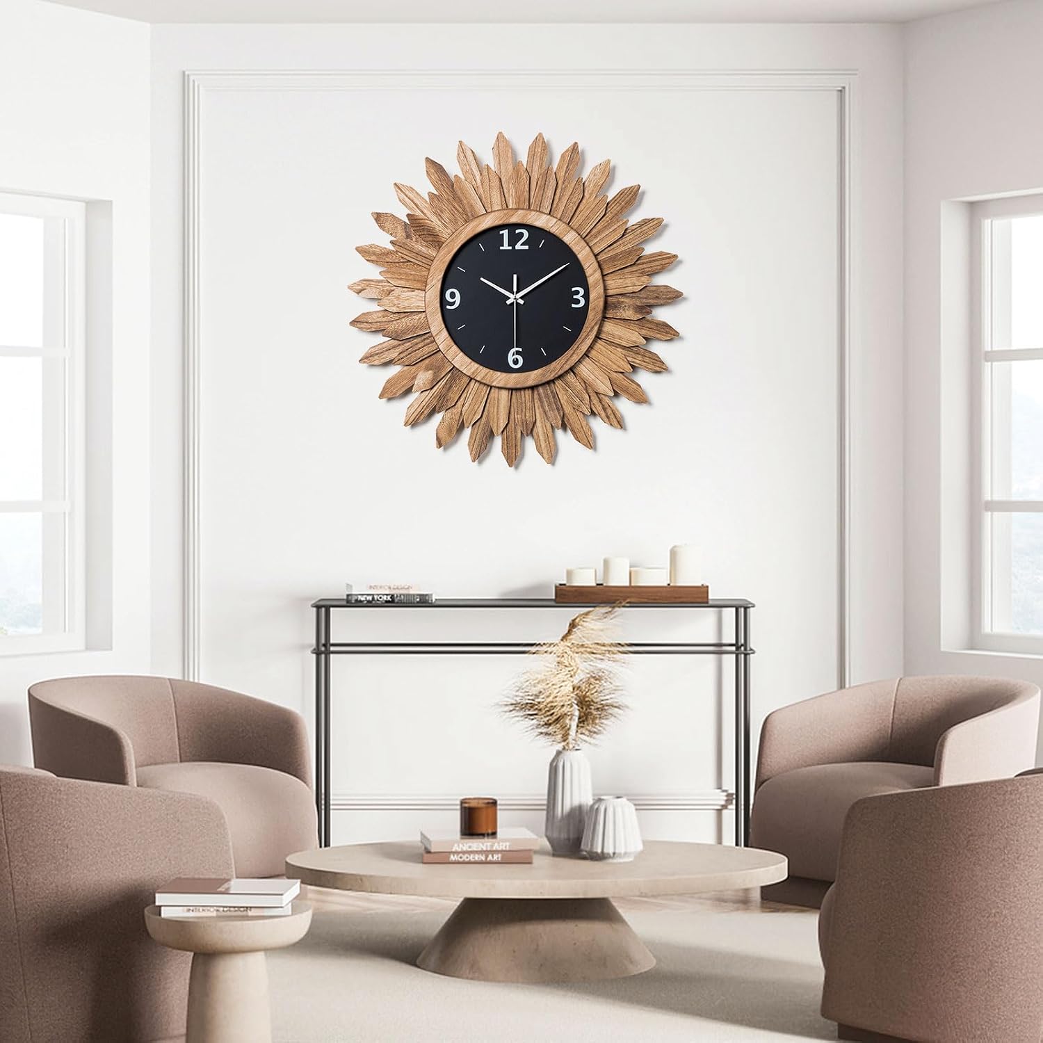 12 & 21 Inch Boho Wall Clocks Combo - Image 2