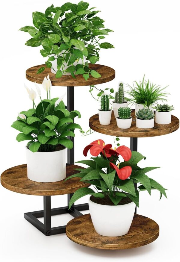 4-Tier Small Indoor Plant Stand for Tabletop & Window Sill