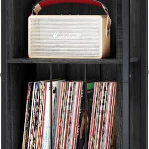 3-Tier Record Player Stand with Storage for 200 Vinyl Albums