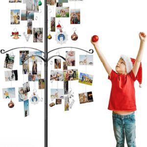 5FT Photo Display Tree with 90 Clips, Metal Family Picture Holder