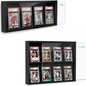 4 & 8 Slot Wall Trading Card Display Case Bundle