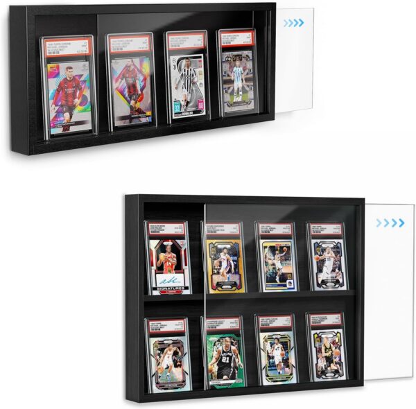 4 & 8 Slot Wall Trading Card Display Case Bundle