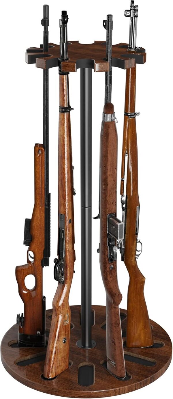 Heavy Solid Wood Rifle Rack with Soft Padding, 12-Gun Corner Stand