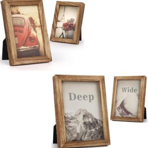 Wood Tabletop Picture Frame Set, 4x6 and 5x7 Sizes