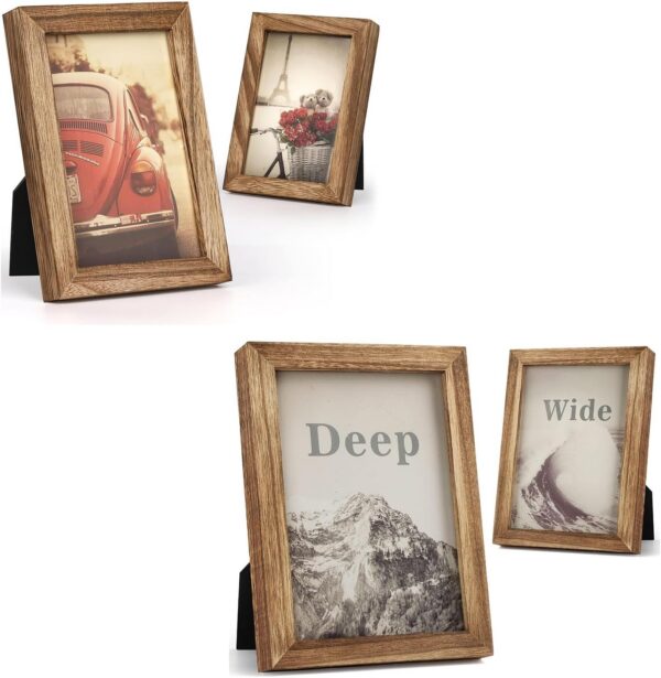 Wood Tabletop Picture Frame Set, 4x6 and 5x7 Sizes