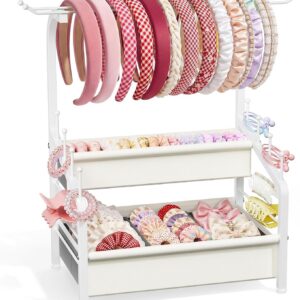 2-Tier Headband Holder Stand, Hair Accessories Organizer for Girls