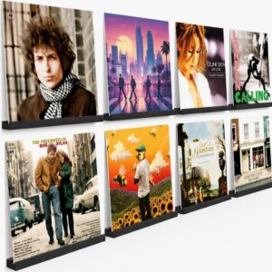 8-Pack Solid Wood Vinyl Wall Mount, Screw-In LP & CD Holder