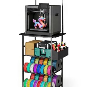 5-Tier 3D Printer Table with Filament Storage Bag, 64-Inch Tall