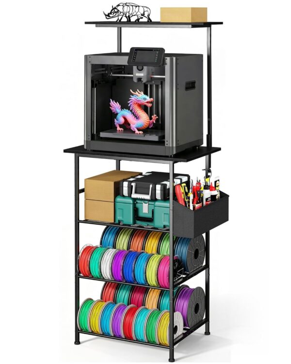 5-Tier 3D Printer Table with Filament Storage Bag, 64-Inch Tall