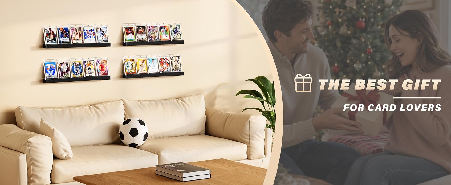 Trading Card Display Shelf for Wall Graded Card Display Wall Mounted, Sports Card Display Shelf