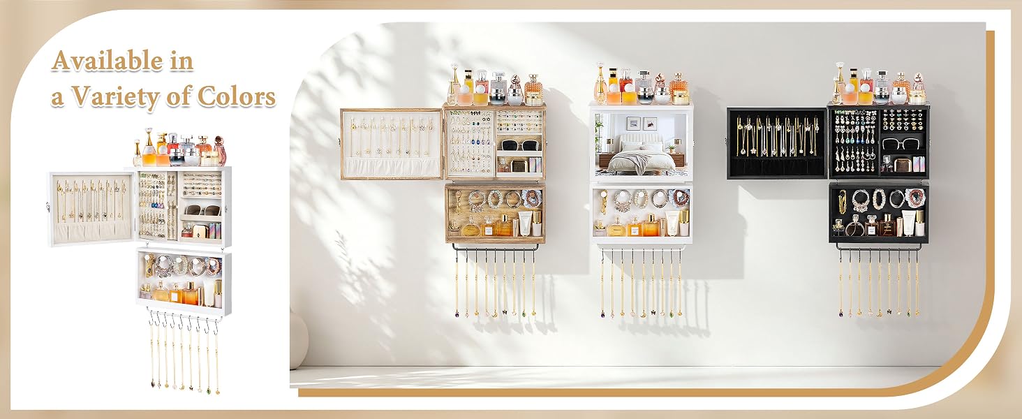 Text reads 'Available in a Variety of Colors'. Display showing multiple decorative calendar or planner designs in various colors and patterns including kraft, white, black, and gold finishes with ornamental elements.