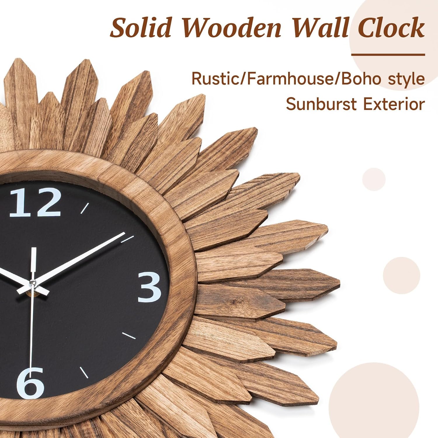 12 & 21 Inch Boho Wall Clocks Combo - Image 6