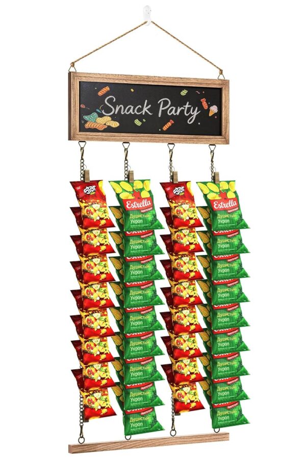 Hanging Wooden Chip Display Rack for Potato Snack Bags