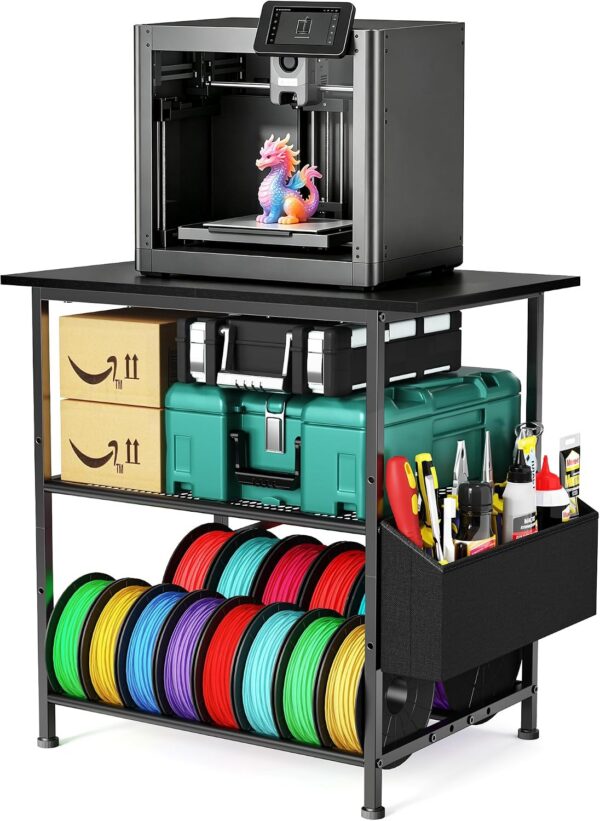 3-Tier 3D Printer Stand with Filament Rack & Tool Bag