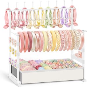 Adjustable Metal Headband Holder, Large Hair Accessory Organizer for Girls