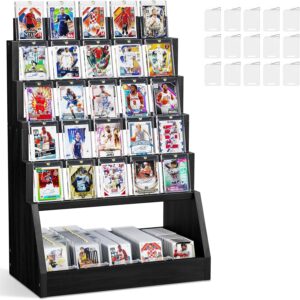 5-Tier Trading Card Display Stand with 3700+ Storage, Black